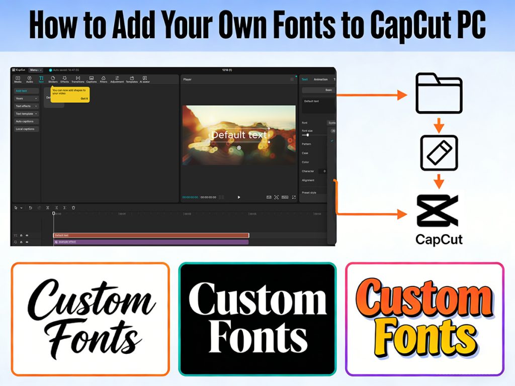 how to add your own fonts to capcut pc​