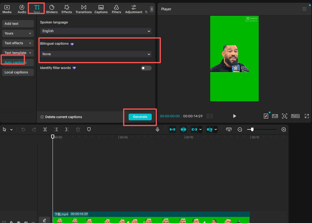 Go to the "Subtitles" section in the menu.