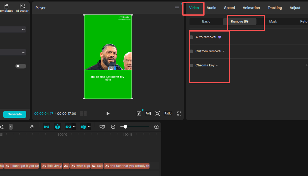 Select your video clip and click on "Effects" in the right menu.