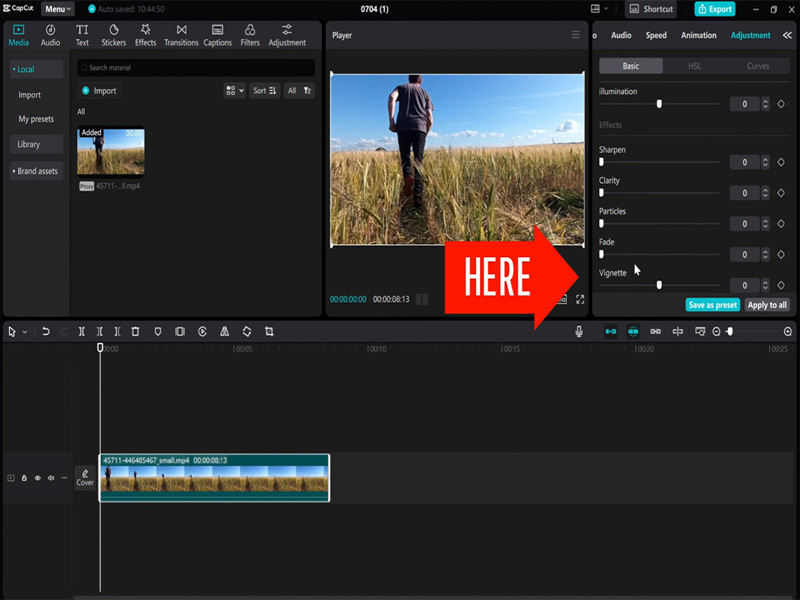 How to Add Vignette in CapCut PC