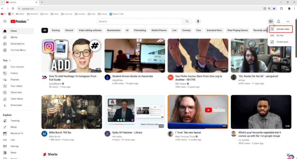 how to upload videos from capcut onto youtube on pc