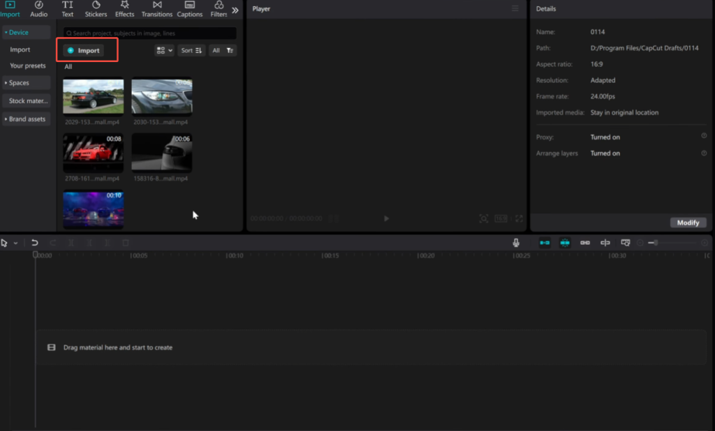 how to do whoosh effect at beginning of clip capcut