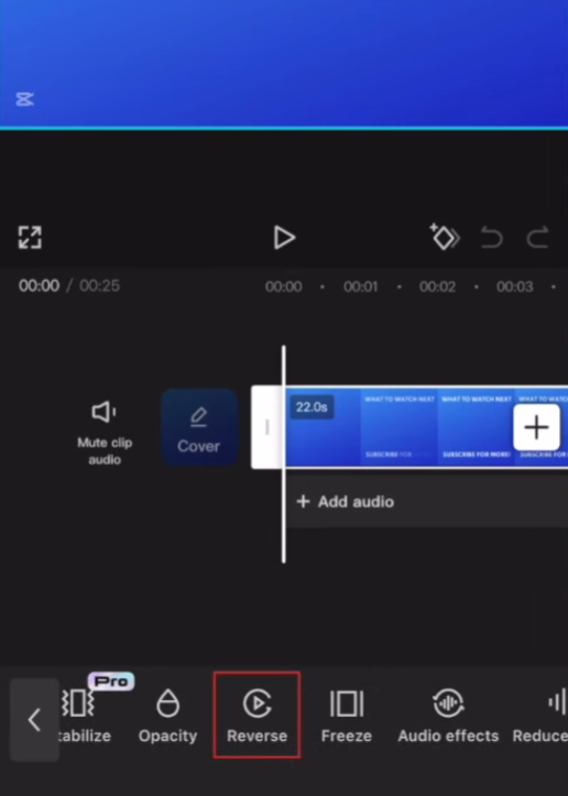 how to reverse a video on capcut