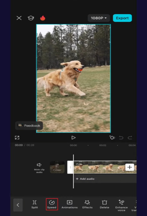 how to speed up a video on capcut