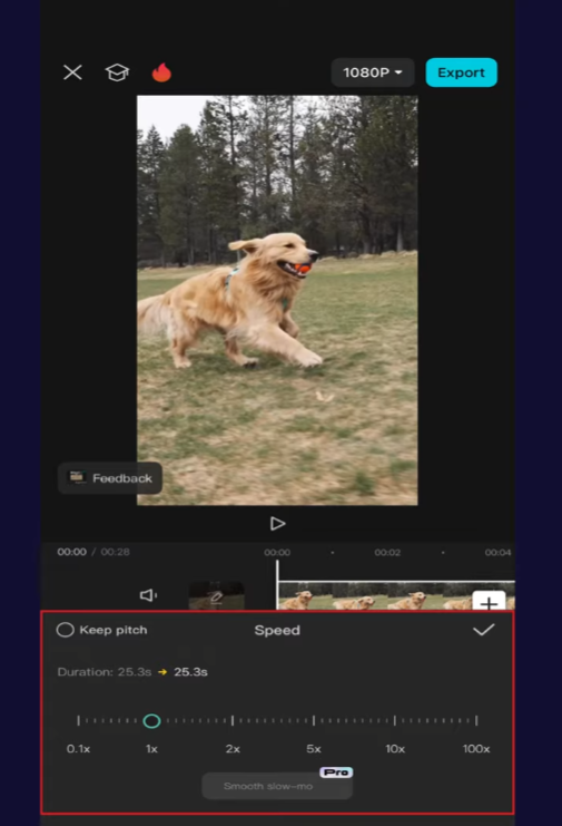 how to speed up a video on capcut
