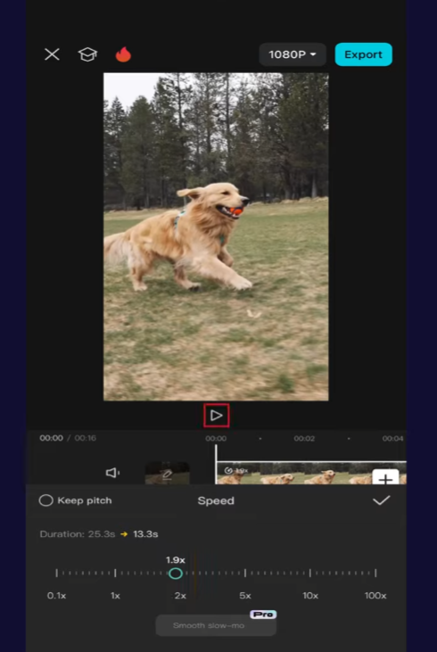 how to speed up a video on capcut