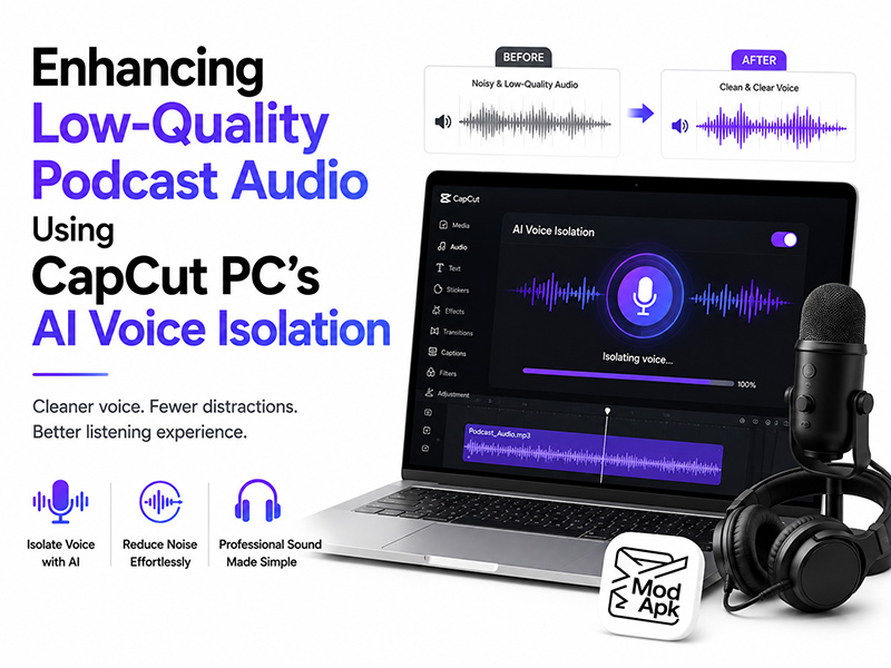 Enhancing Low-Quality Podcast Audio Using CapCut PC's AI Voice Isolation