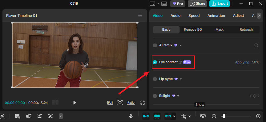 How to Use Eye Contact Correction in CapCut